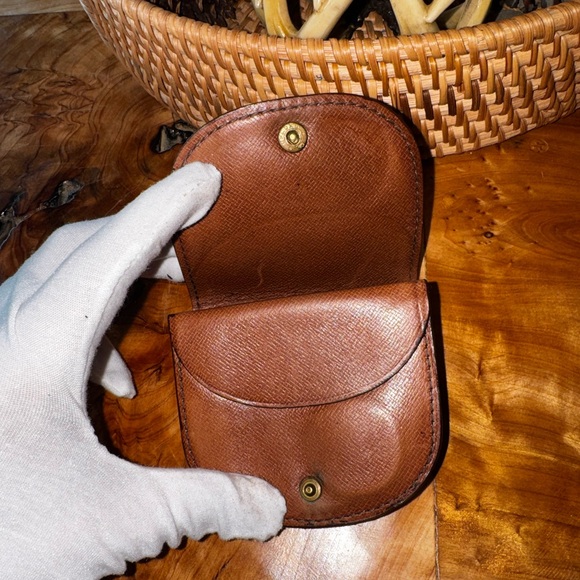 EGA Louis Vuitton Monogram Porte Monnaie Gousset Coin Purse Wallet Brown - Picture 7 of 12